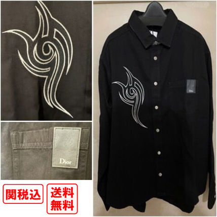 DIOR HOMME Shirts Denim Street Style Long Sleeves Tribal Shirts