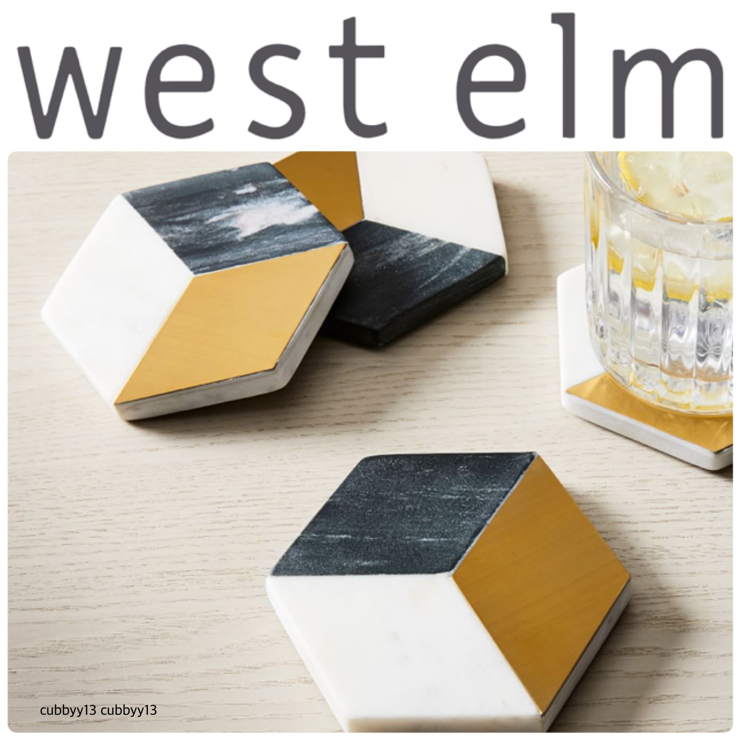 West Elm【4枚セット】フィニアスコースター 大理石☆