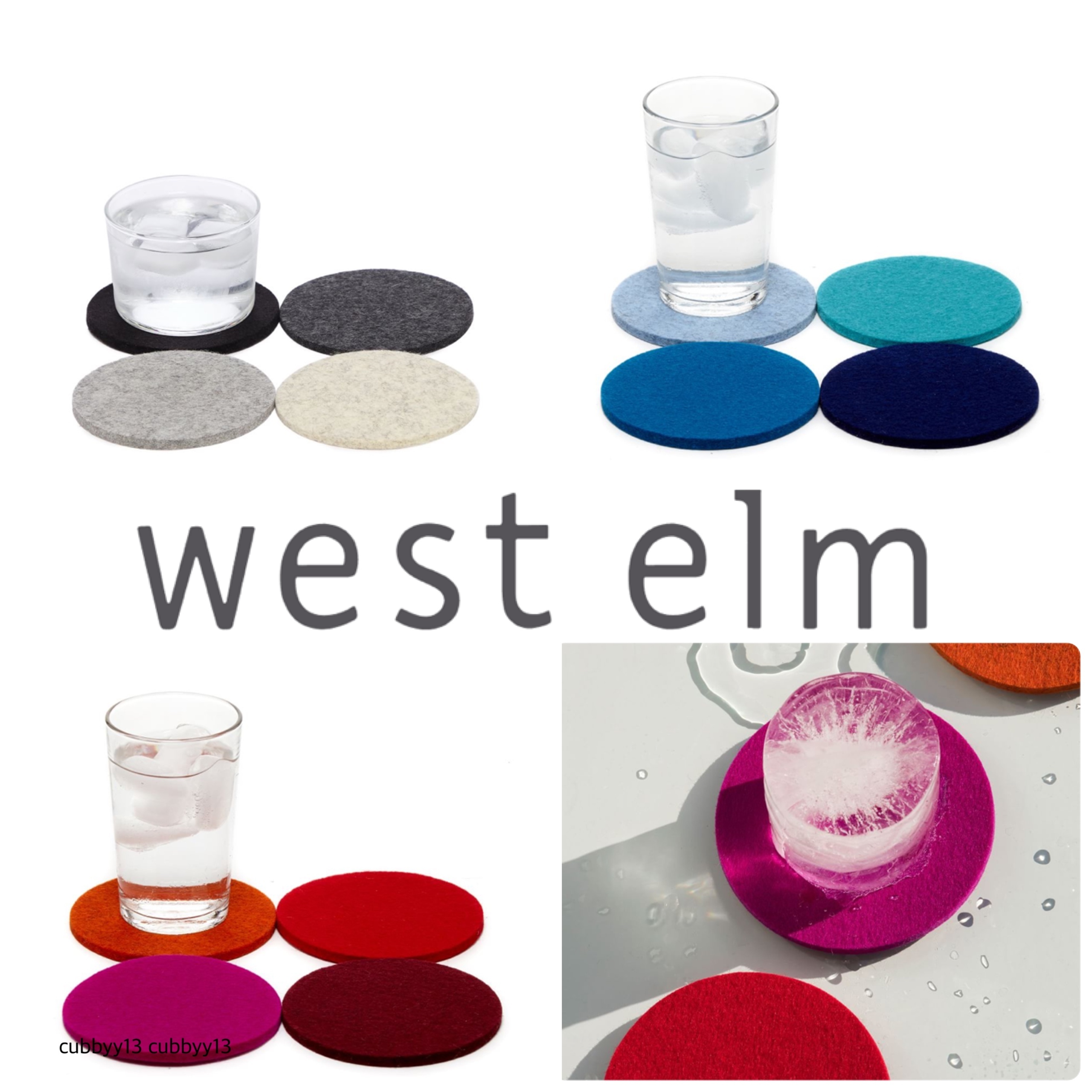 West Elm【4枚セット】グラフランツフェルト コースター