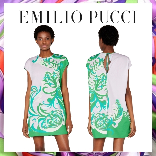 《すぐ届く★》EMILIOPUCCI Albiziaプリント コットンミニドレス 2017年最新海外