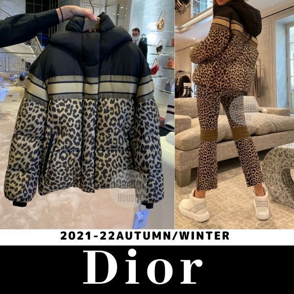新作21-22AWディオール レオパードダウンジャケット 直営店買付 (Dior