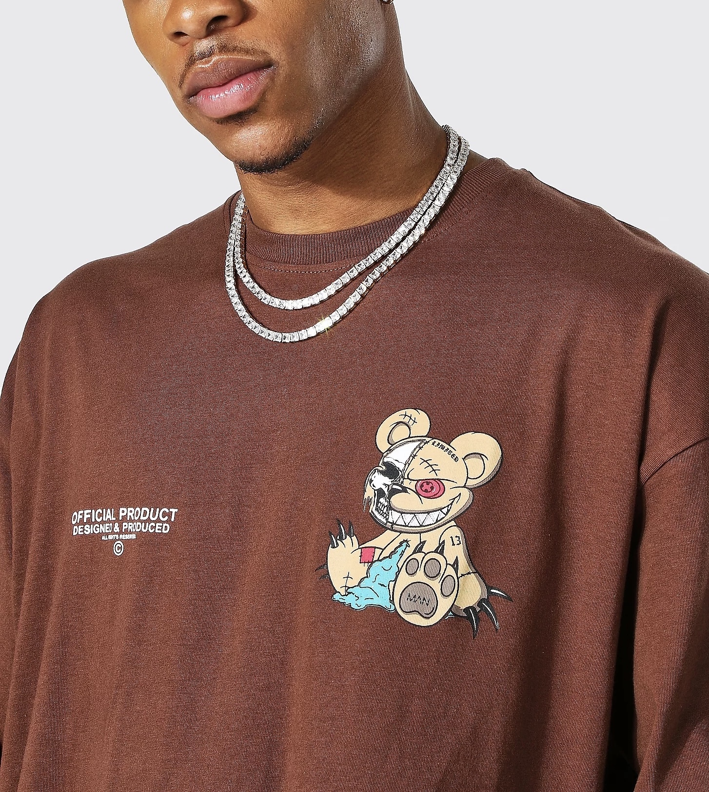 boohoo Tシャツ・カットソー 【関送込】boohoo 21AW新作 EVIL TEDDY 袖デザイン 長袖 ロンT(4)