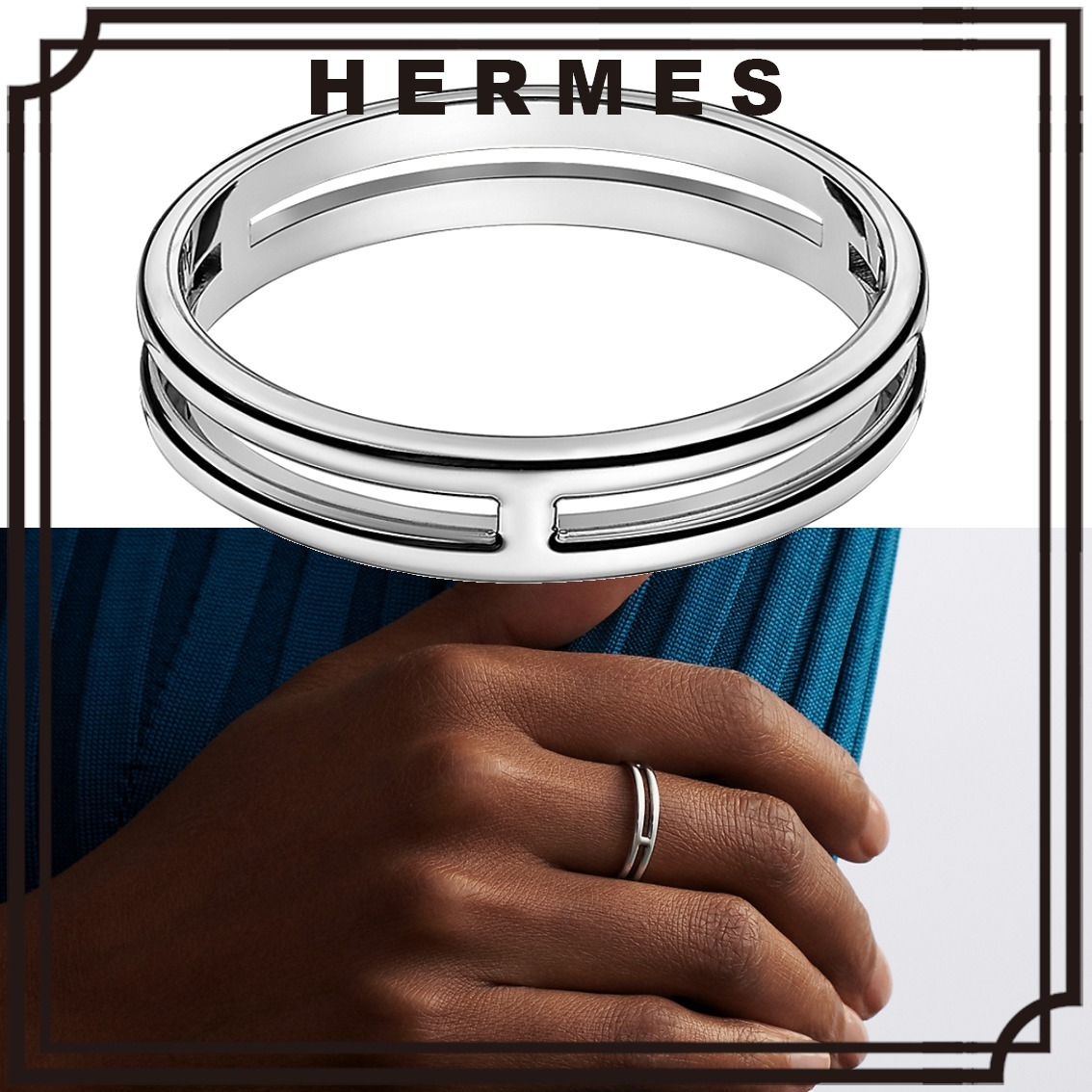 HERMES ウェディングリング アリアンヌ ホワイトゴールド 4mm幅