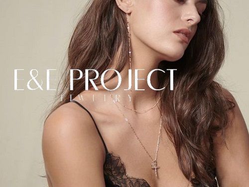【E and E Project】14K Sideway Diamond 3Initialネックレス E and E Project】14K Sideway Diamond 3Initialネックレス