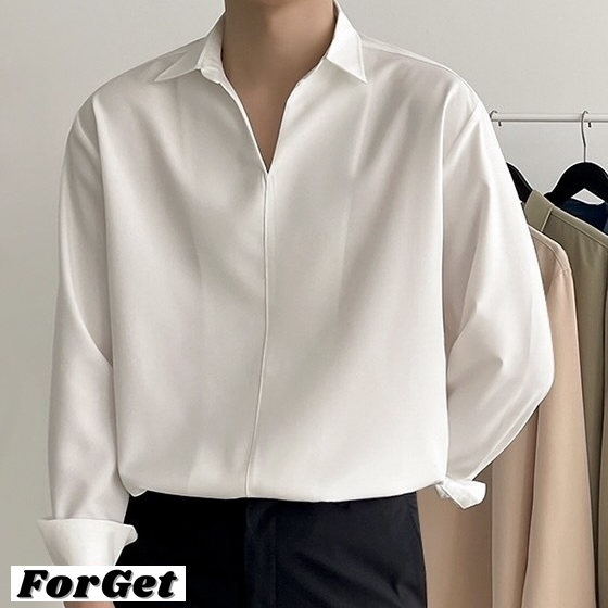 韓国 シンプル ドレープシャツ かっこいい おしゃれ 上品