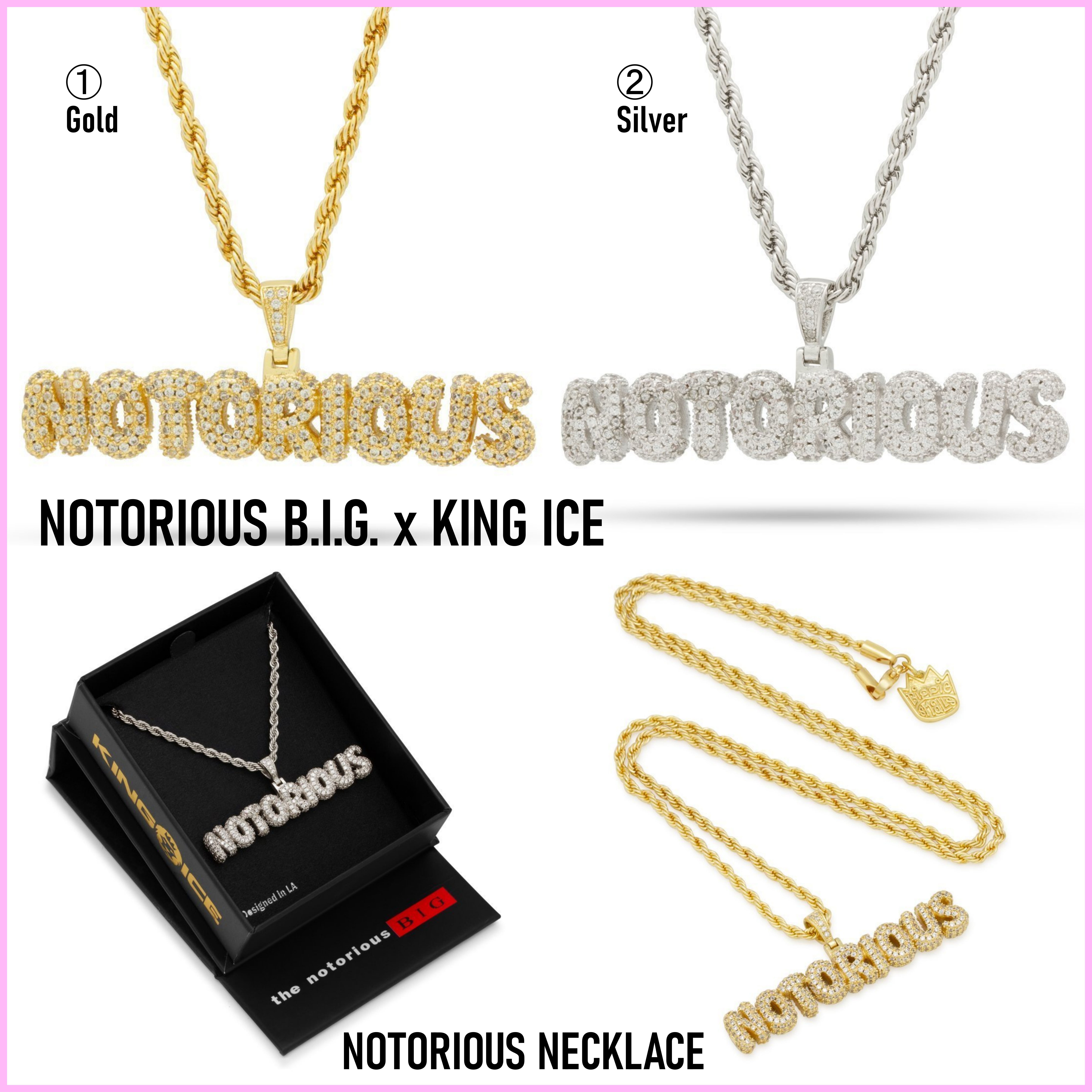 【NOTORIOUS B.I.G. x KING ICE】NOTORIOUS NECKLACE☆(2色)♪