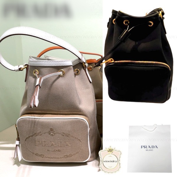 PRADA■すぐ届く国内発■黒リボン2WAY巾着ショルダー1BH038