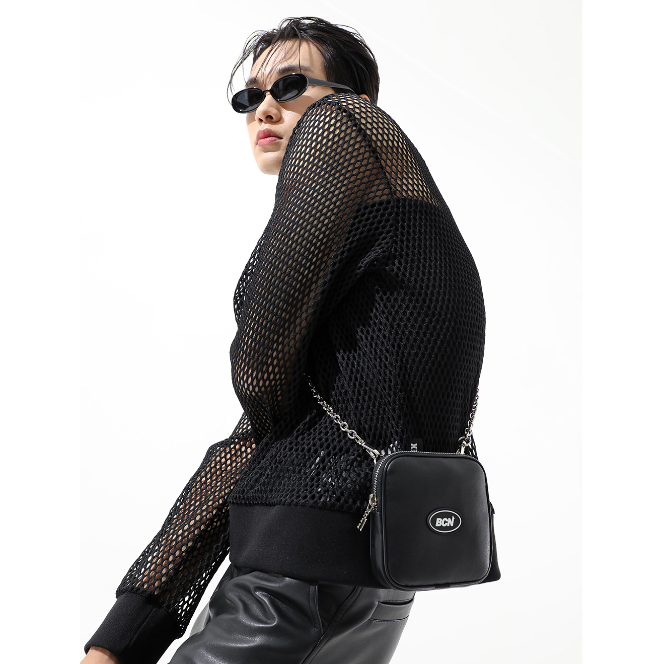 BASIC COTTON スウェット・トレーナー ★BASIC COTTON★送料込★韓国★人気 メッシュ UNISEX mesh mtm(3)