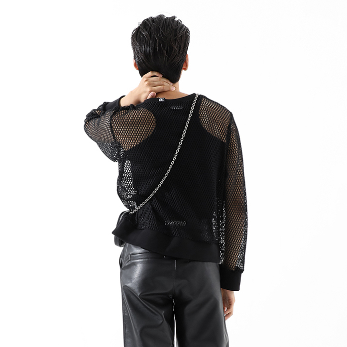 BASIC COTTON スウェット・トレーナー ★BASIC COTTON★送料込★韓国★人気 メッシュ UNISEX mesh mtm(5)
