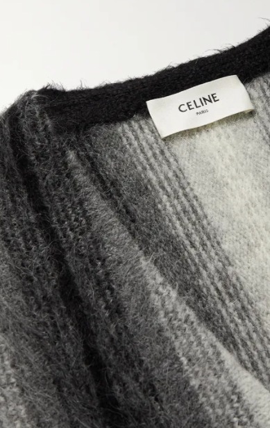 CELINE カーディガン 限定品 セリーヌオム ストライプアルパカウール混カーディガン(5)