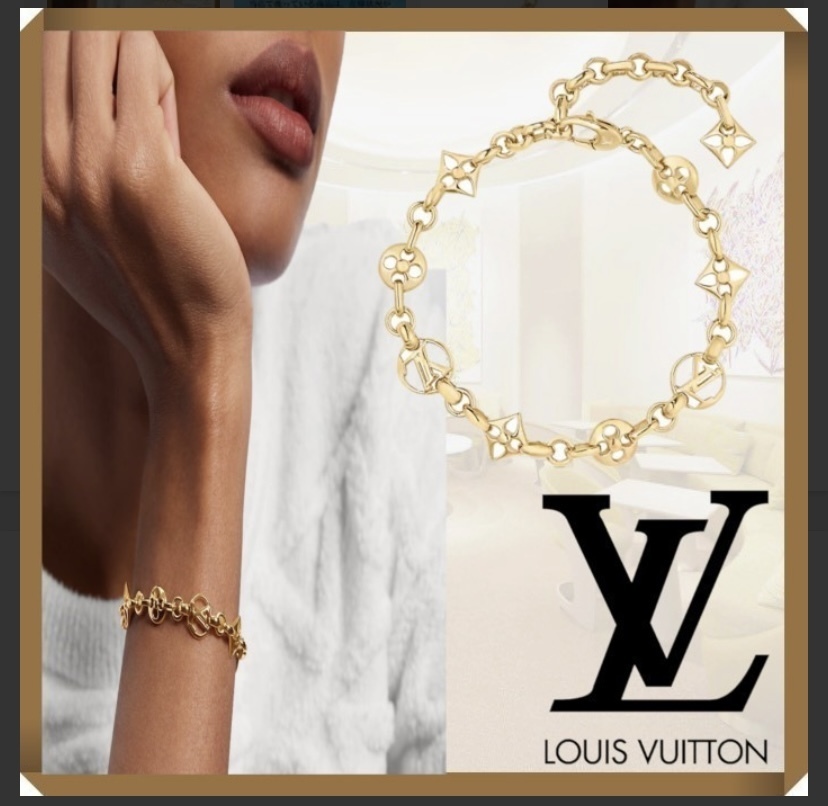 Louis Vuitton Essential V Necklace GP LOUIS VUITTON M61083 Women's Gold