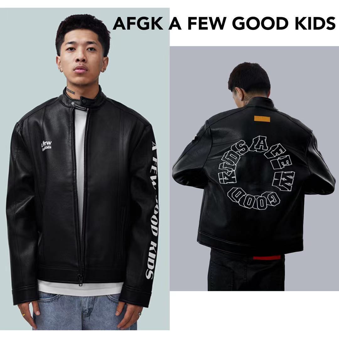 A FEW GOOD KIDS Unisex Street Style Logo Biker Jackets