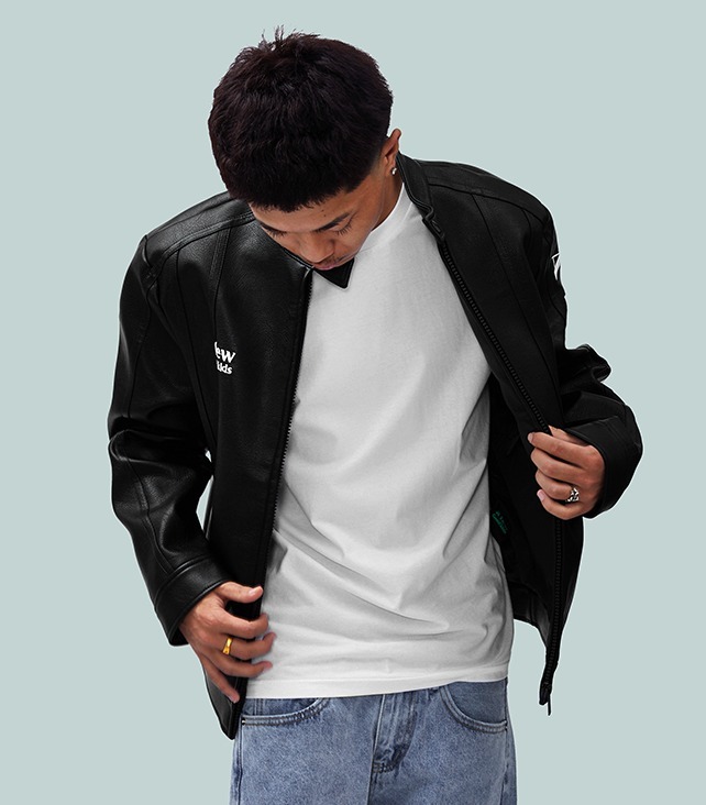 A FEW GOOD KIDS Unisex Street Style Logo Biker Jackets