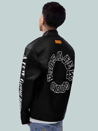 A FEW GOOD KIDS Unisex Street Style Logo Biker Jackets