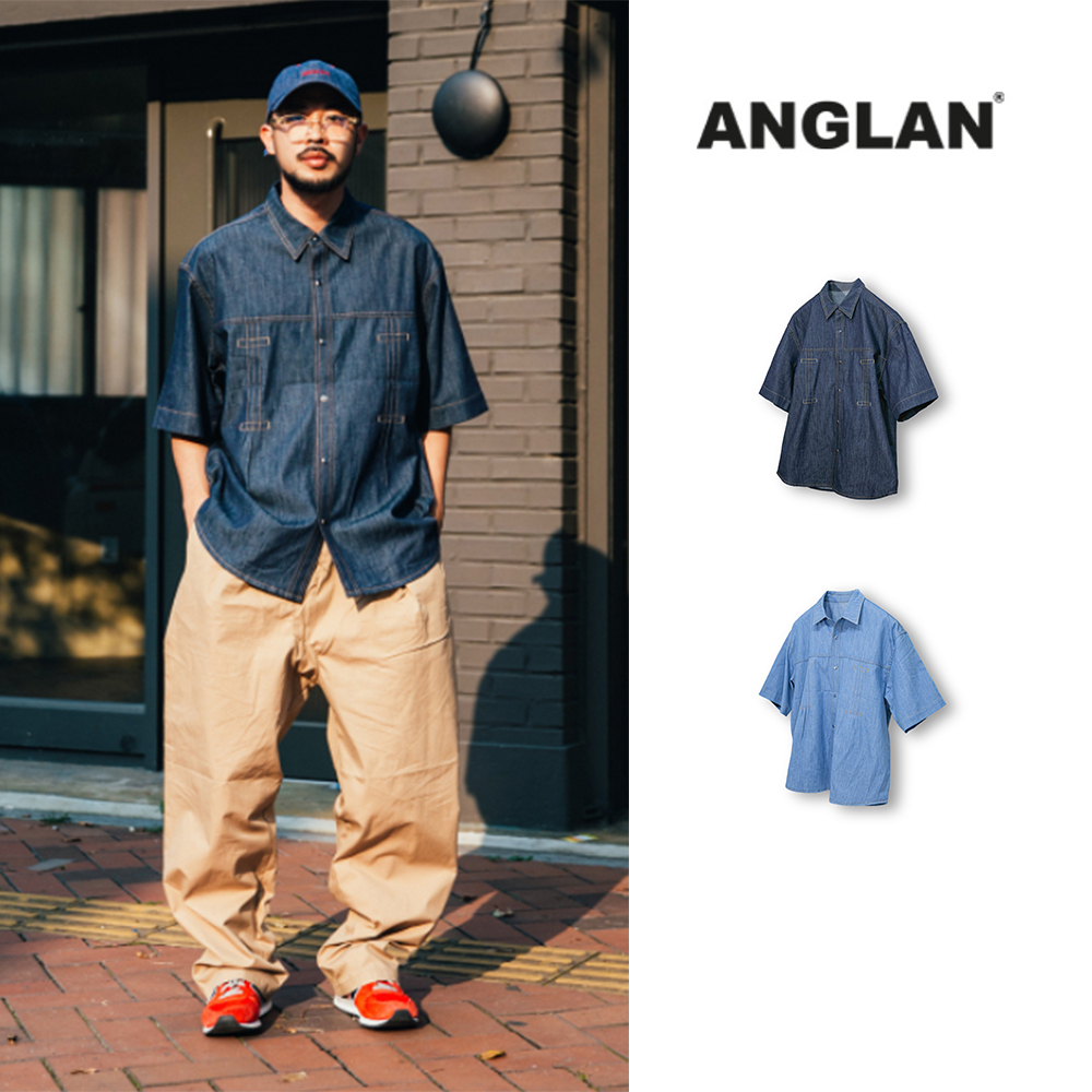 【ANGLAN】Dart Denim Half Shirt