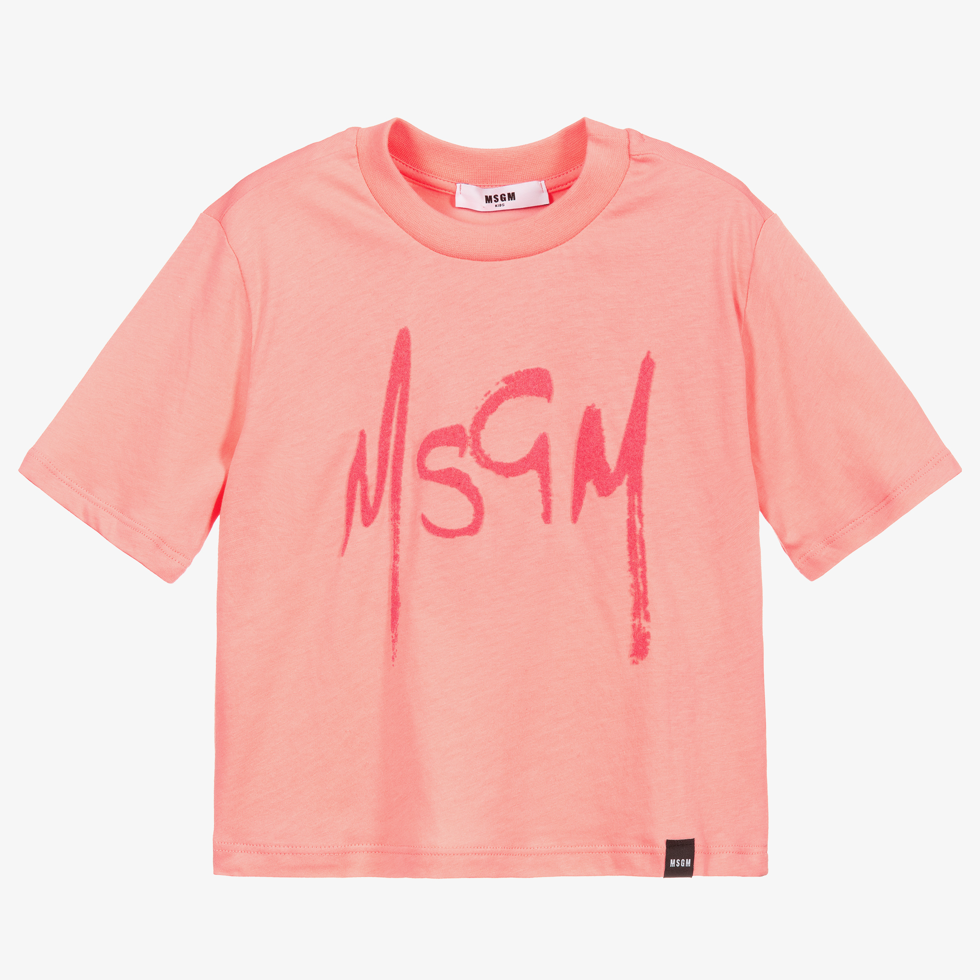 MSGM キッズ用トップス 【大人もOK】MSGM ロゴ ガールズ クロップド Tシャツ(2)