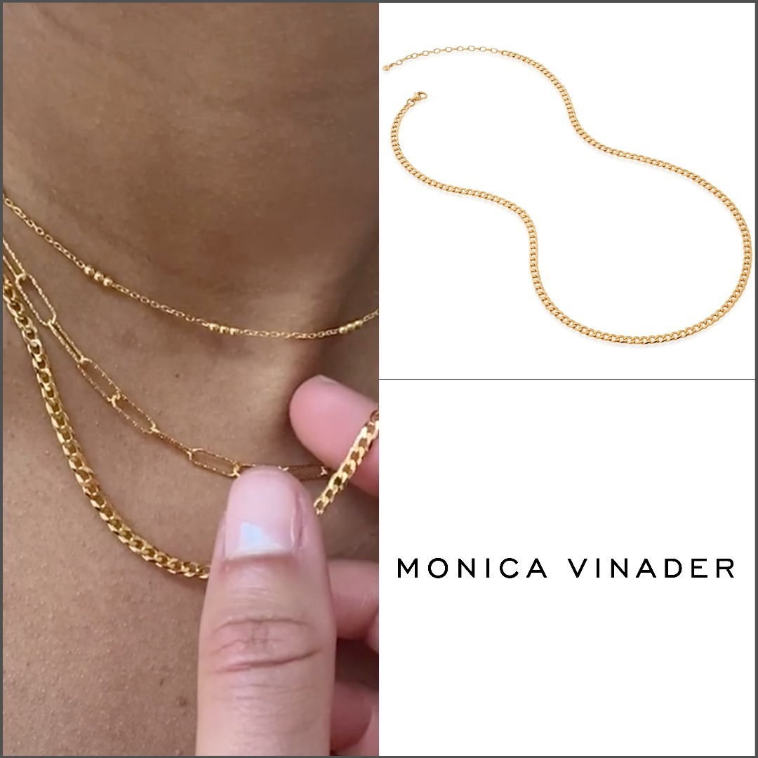 【MONICA VINADER】ゴールドヴェルメイユフラットカーブチェーン