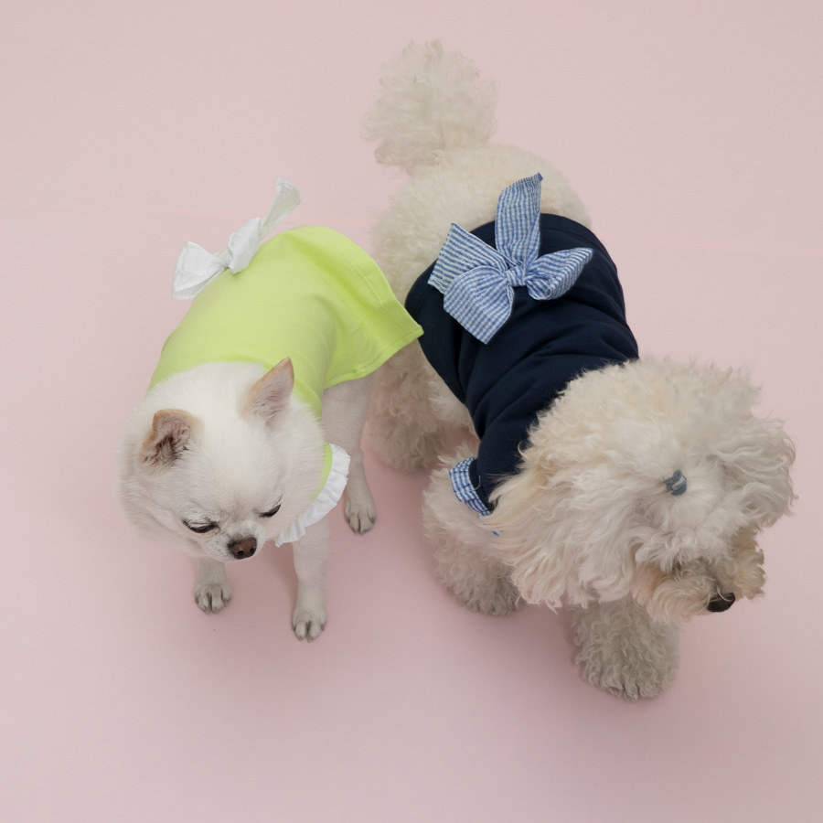 Louisdog ルイスドッグ リボンノースリーブオーガニックTシャツ