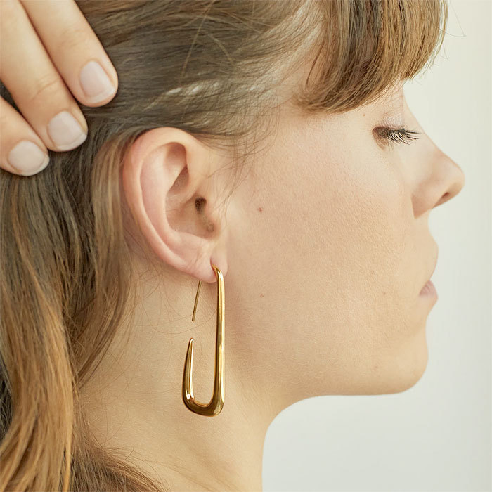 【国内即発】≪SOKO≫ティアドロップ ロング フープ ピアス