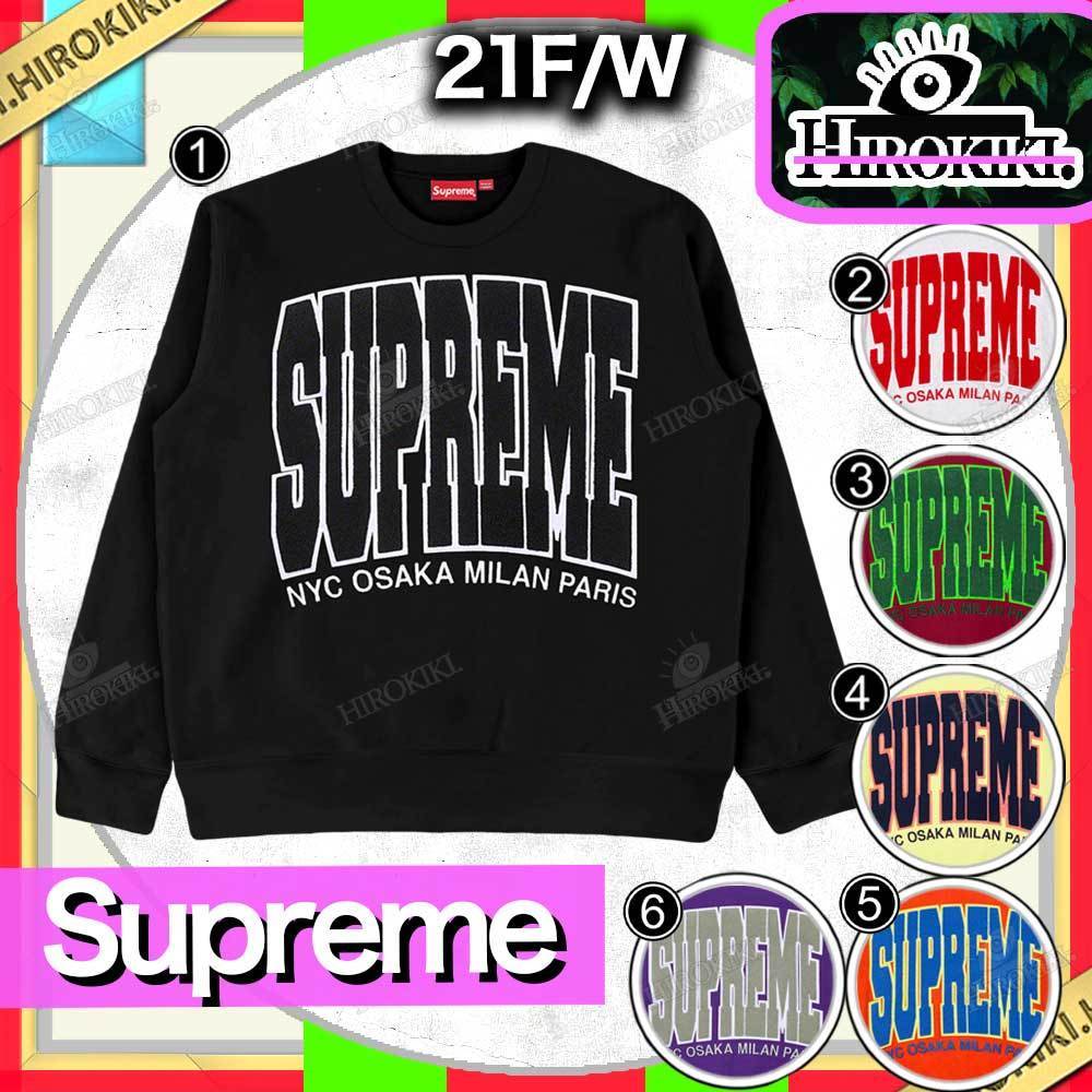 大勧め 21FW クルーネック ロゴ アーチ Crewneck Arc Cities /Supreme スウェット・トレーナー 大勧め 21FW クルーネック ロゴ アーチ Crewneck Arc Cities /Supreme スウェット・トレーナー