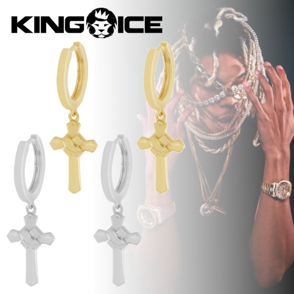 King Ice(キングアイス) ☆ クロス フープピアス * 2色