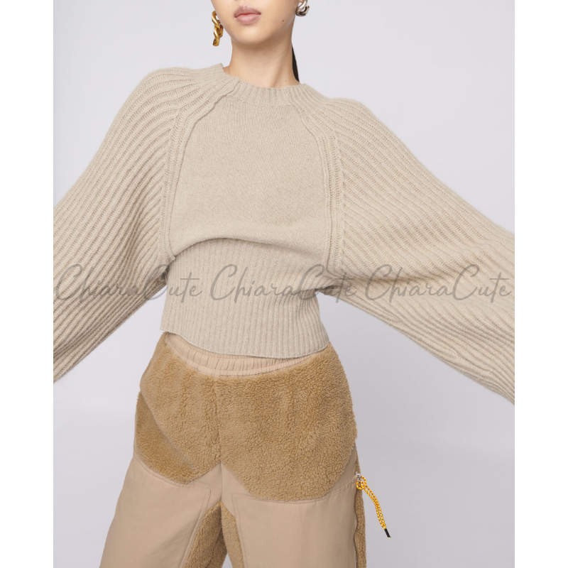Stella McCartney ニット・セーター 【21PF NEW】Stella McCartney_women /Short ニットセーター/Oat(4)