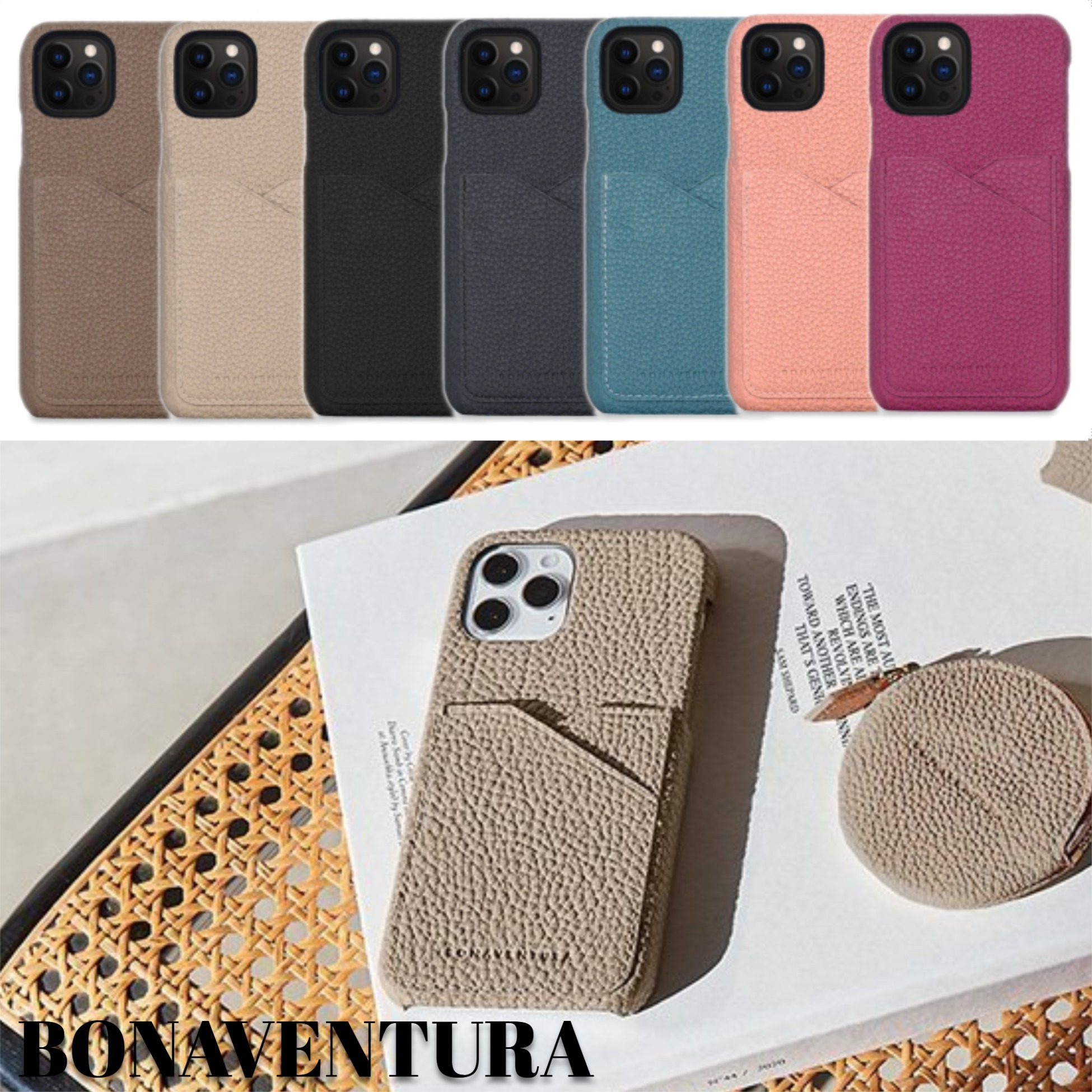 [BONAVENTURA]国内発送 最新機種対応 美しいレザー IPHONEケース
