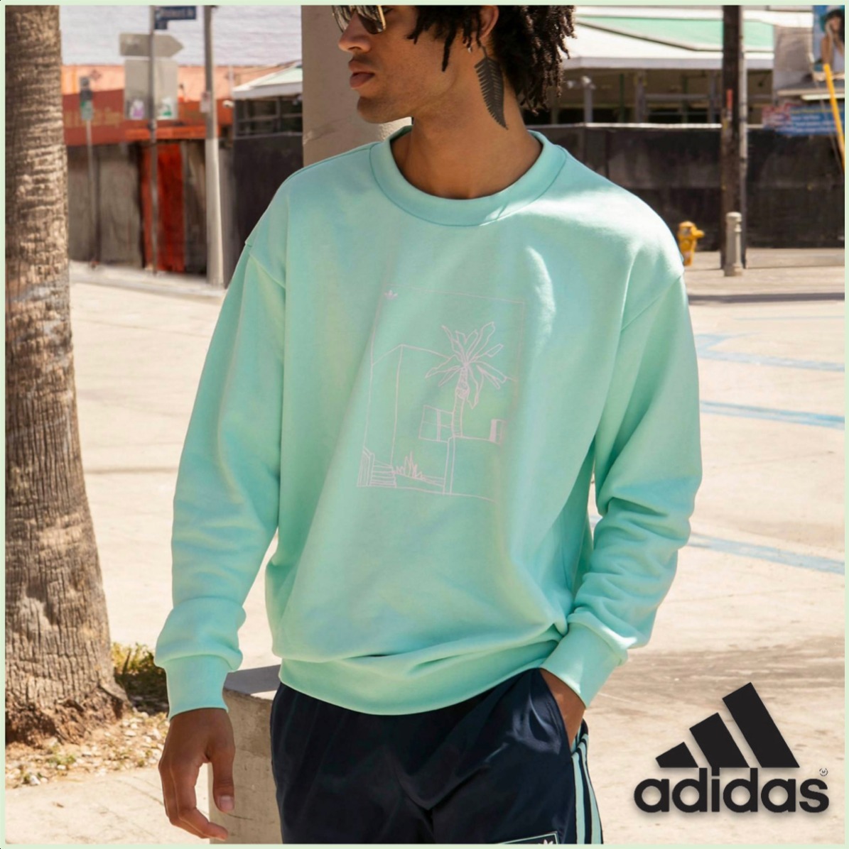 ◆adidas◆ Summer Club*オーバーサイズスウェットシャツ / mint 最終決算