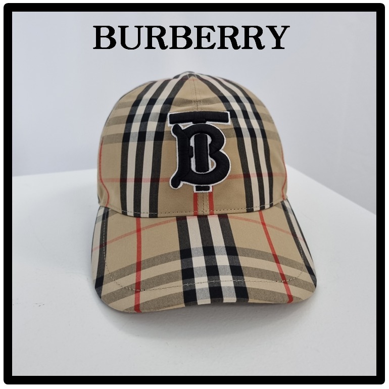 ★送料・関税込★BURBERRY★モノグラムチェック帽.子★正規品★