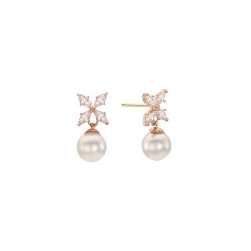 [LLOYD] 韓国アクセ☆10K Gold☆Basic Pearl Star Earrings