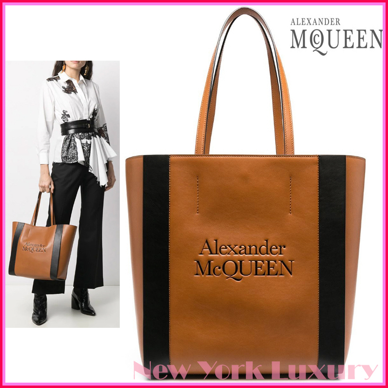 Alexander McQueen★素敵！Brown Leather Signature Tote Bag