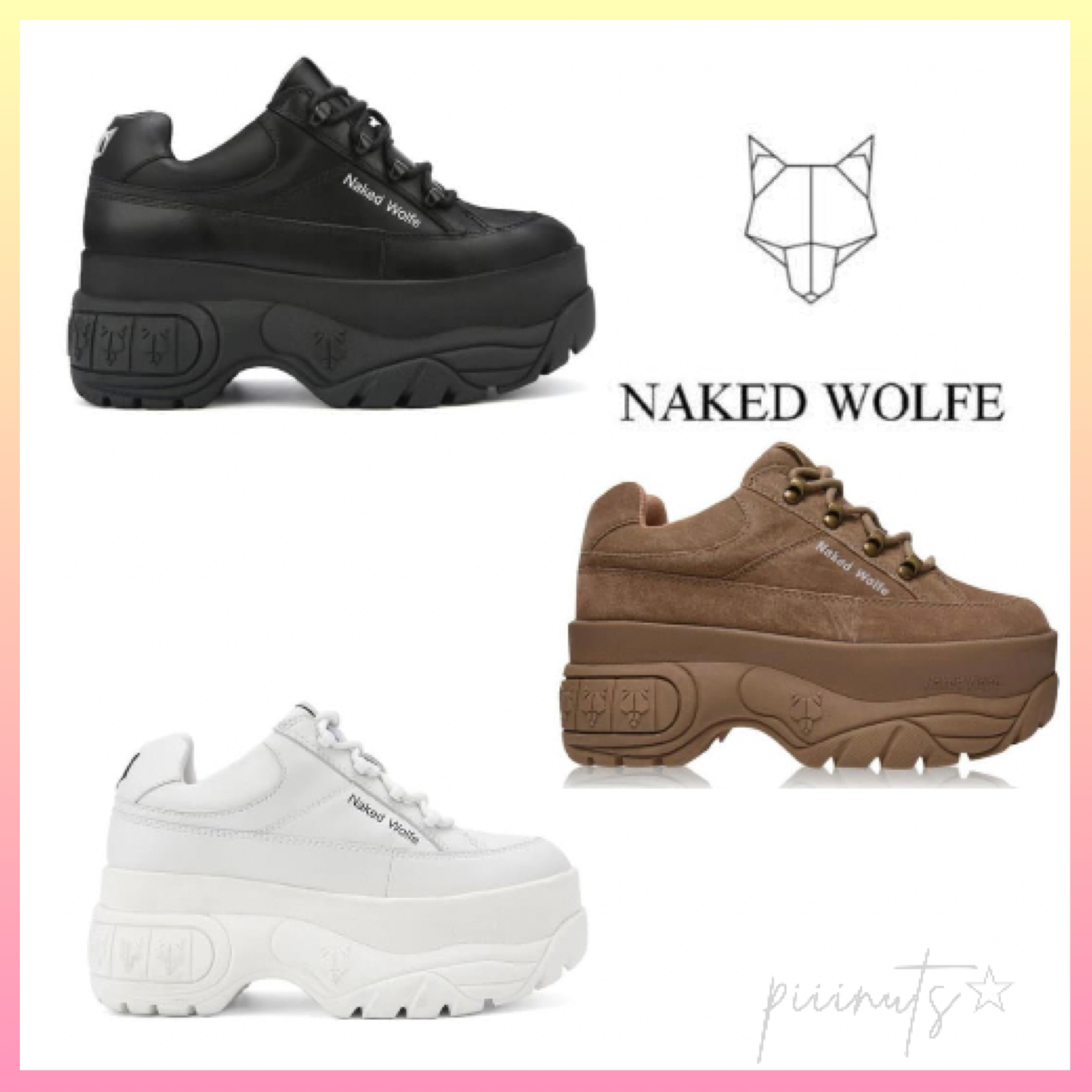 関送込【Naked Wolfe】SPORTY 厚底スニーカー