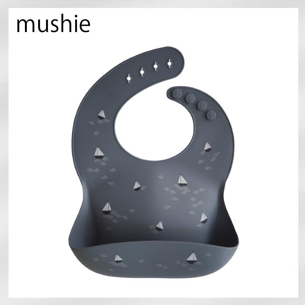 ☆mushie☆シリコンビブ・お食事用スタイ・ボート柄☆彡 食事用スタイ・エプロン ☆mushie☆シリコンビブ・お食事用スタイ・ボート柄☆彡 食事用スタイ・エプロン