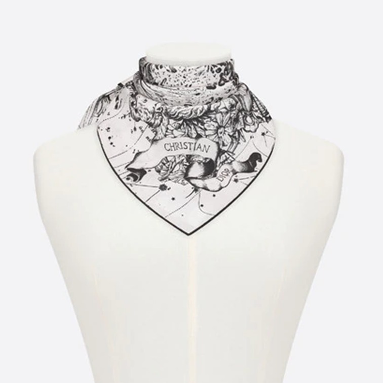 DIOR ZODIAC スクエアスカーフ シルク ホワイト 55×55㎝ 国内 【着後レビューで 送料無料】 DIOR ZODIAC スクエアスカーフ シルク ホワイト 55×55㎝ 国内 【着後レビューで 送料無料】