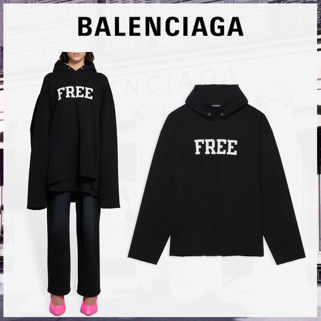 BALENCIAGA◇Free ノーリブ Hoodie ミディアムフリース