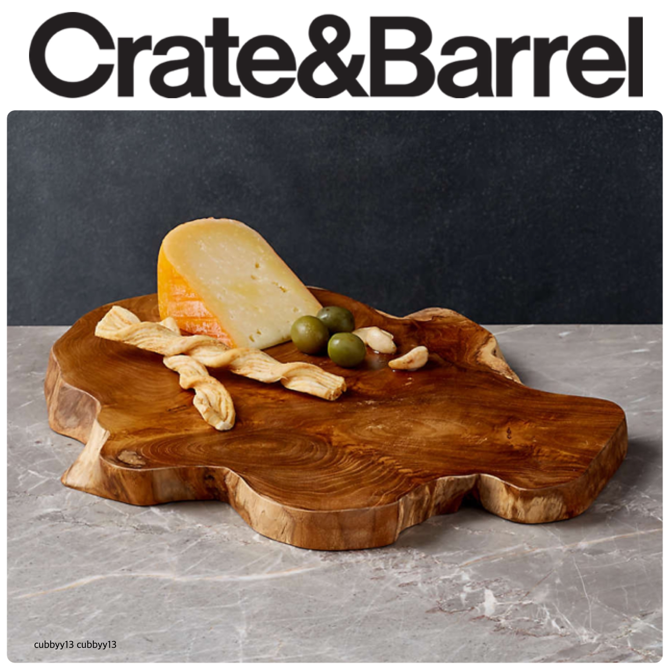Crate&Barrel チークルートウェッジ再生木材 ボード