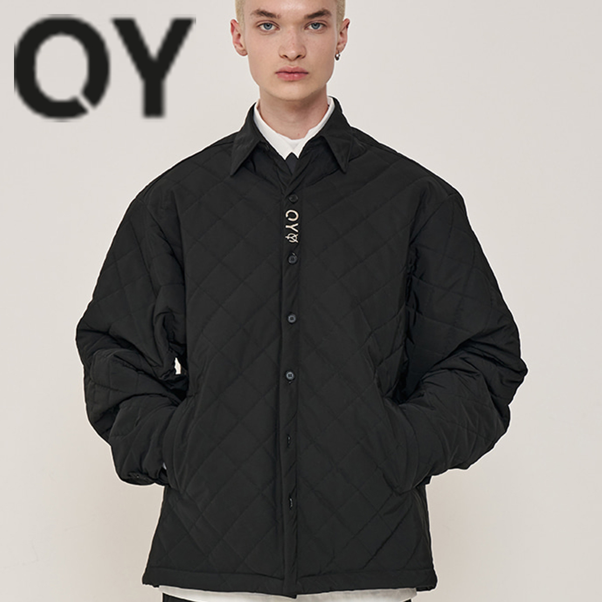 ★OY★METAL QUILTING SHIRTS-BLACK★正規品/韓国直送料込/人気 ★OY★METAL QUILTING SHIRTS-BLACK★正規品/韓国直送料込/人気