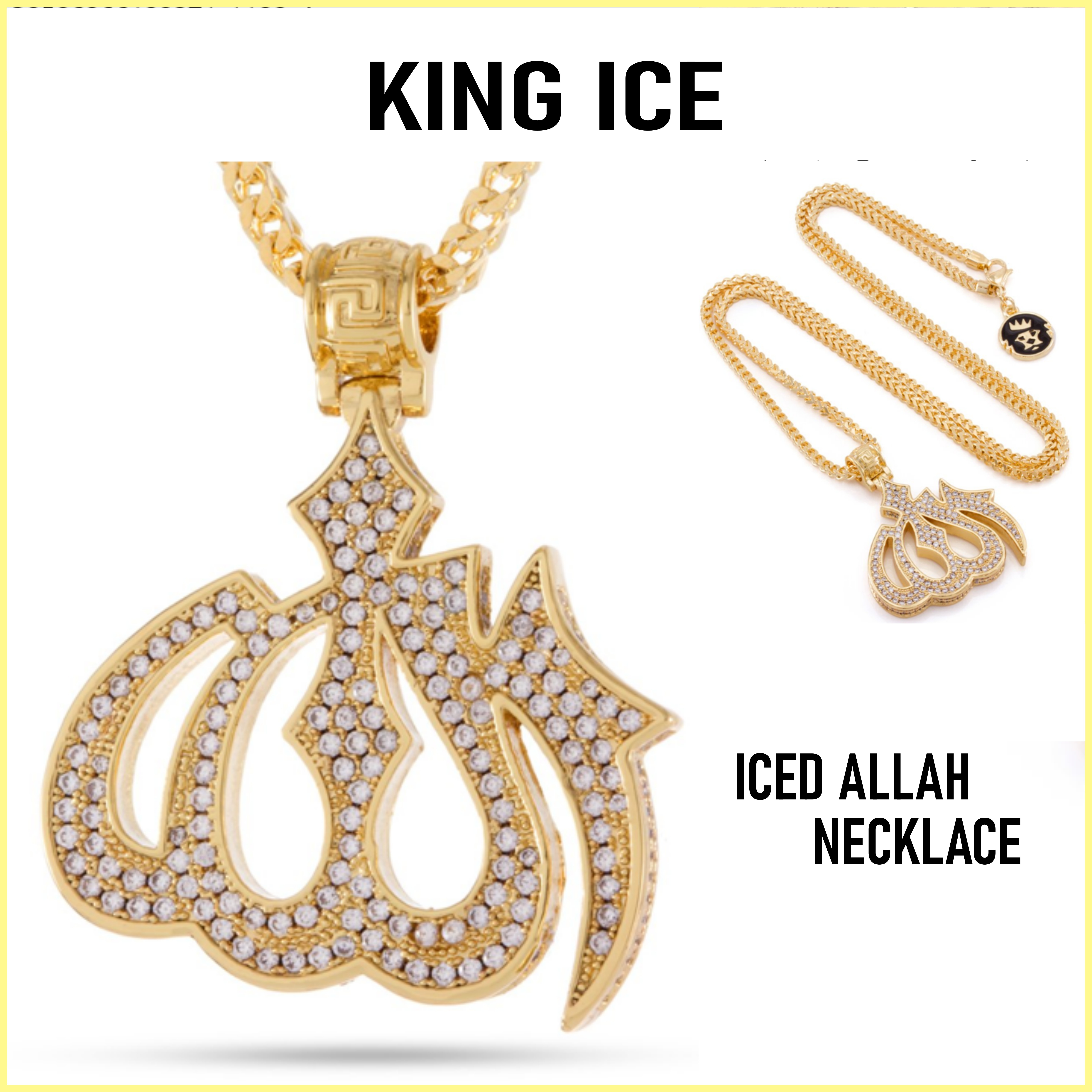 送料関税込【King Ice】ICED ALLAH NECKLACE アッラー☆国内発送