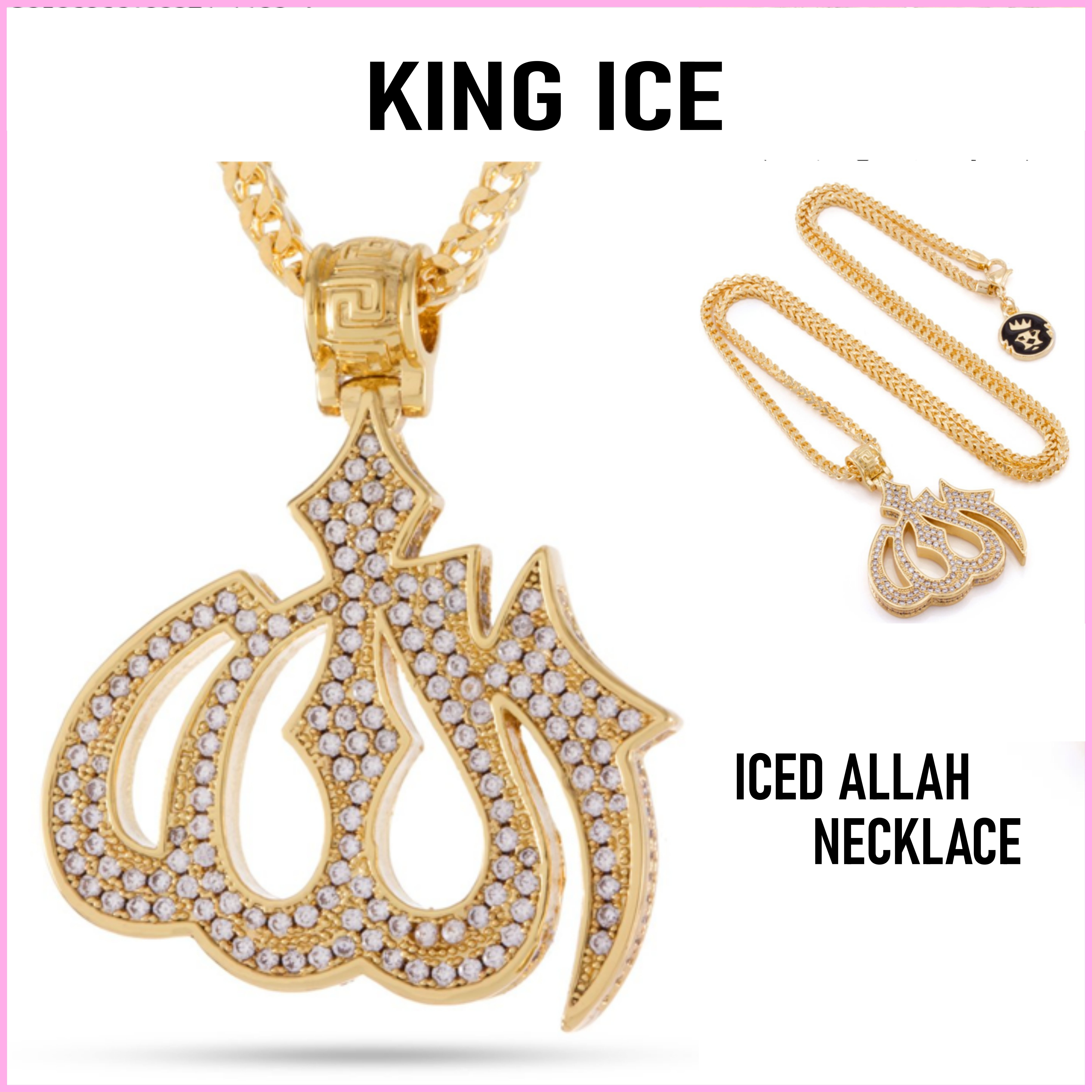 送料関税込【King Ice】ICED ALLAH NECKLACE アッラー☆国内発送