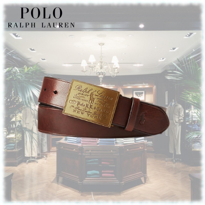 限定セール☆Polo Ralph Laurenポニーロゴ プレートレザーベルト