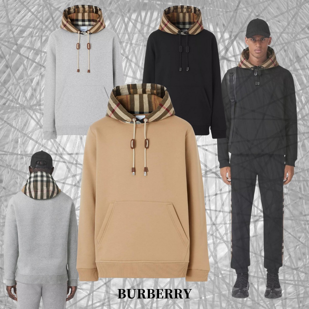 BURBERRY バーバリー メンズ パーカー チェック フード 3色 www