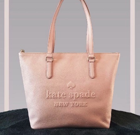 セールkate spade Pennyロゴエンボスレザートップジップトート