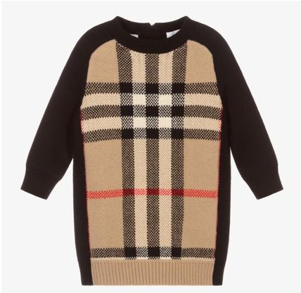 ★BURBERRY★Baby チェックカシミヤベビードレス/ 6M-2Y