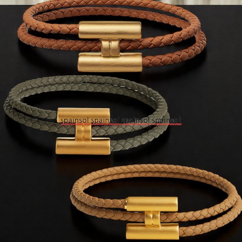 4色展開【HERMES】レザーブレスレット《トゥルニ》トレッセ♪