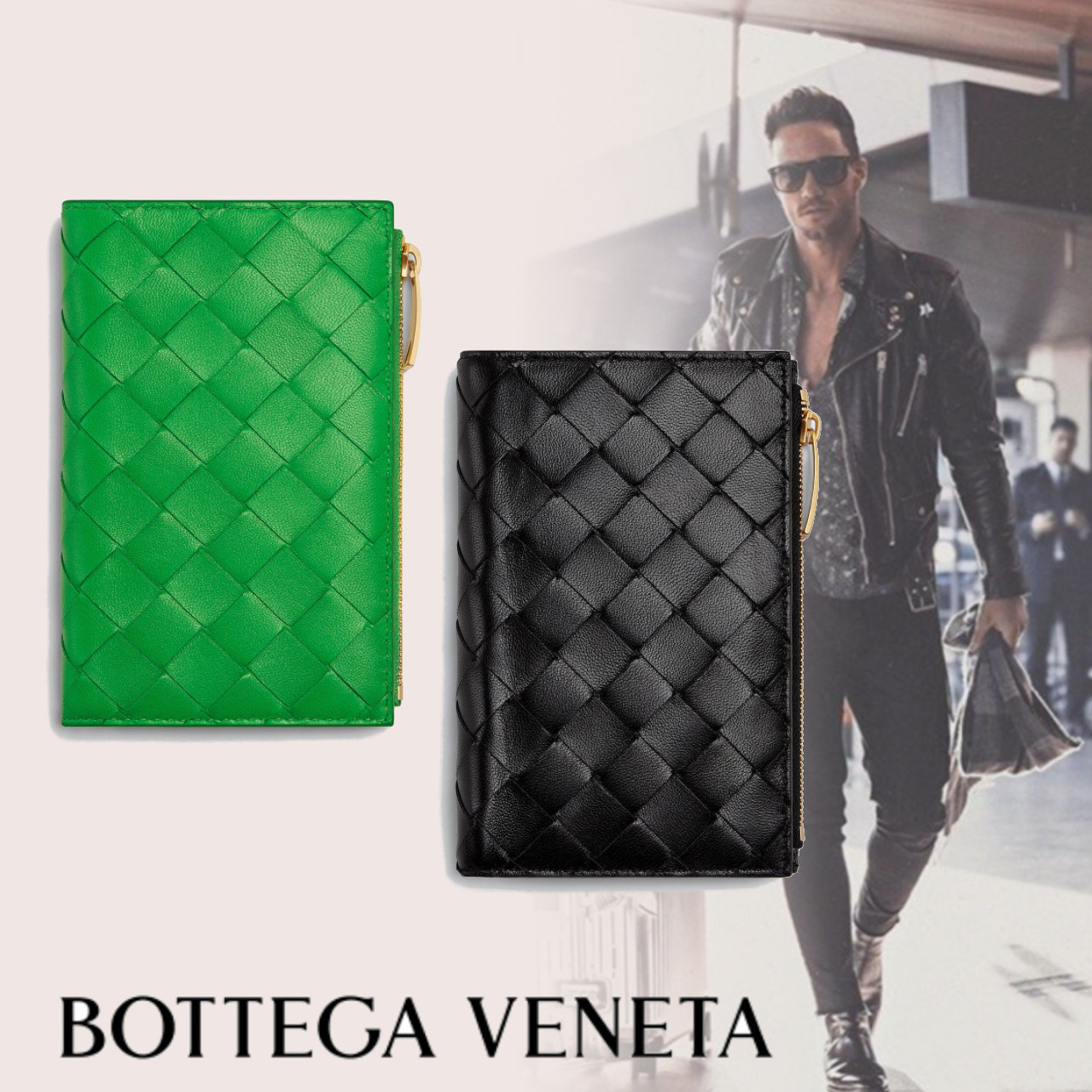 BOTTEGA VENETA☆人気のイントレチャート 二つ折りウォレット 折りたたみ財布 BOTTEGA VENETA☆人気のイントレチャート 二つ折りウォレット 折りたたみ財布