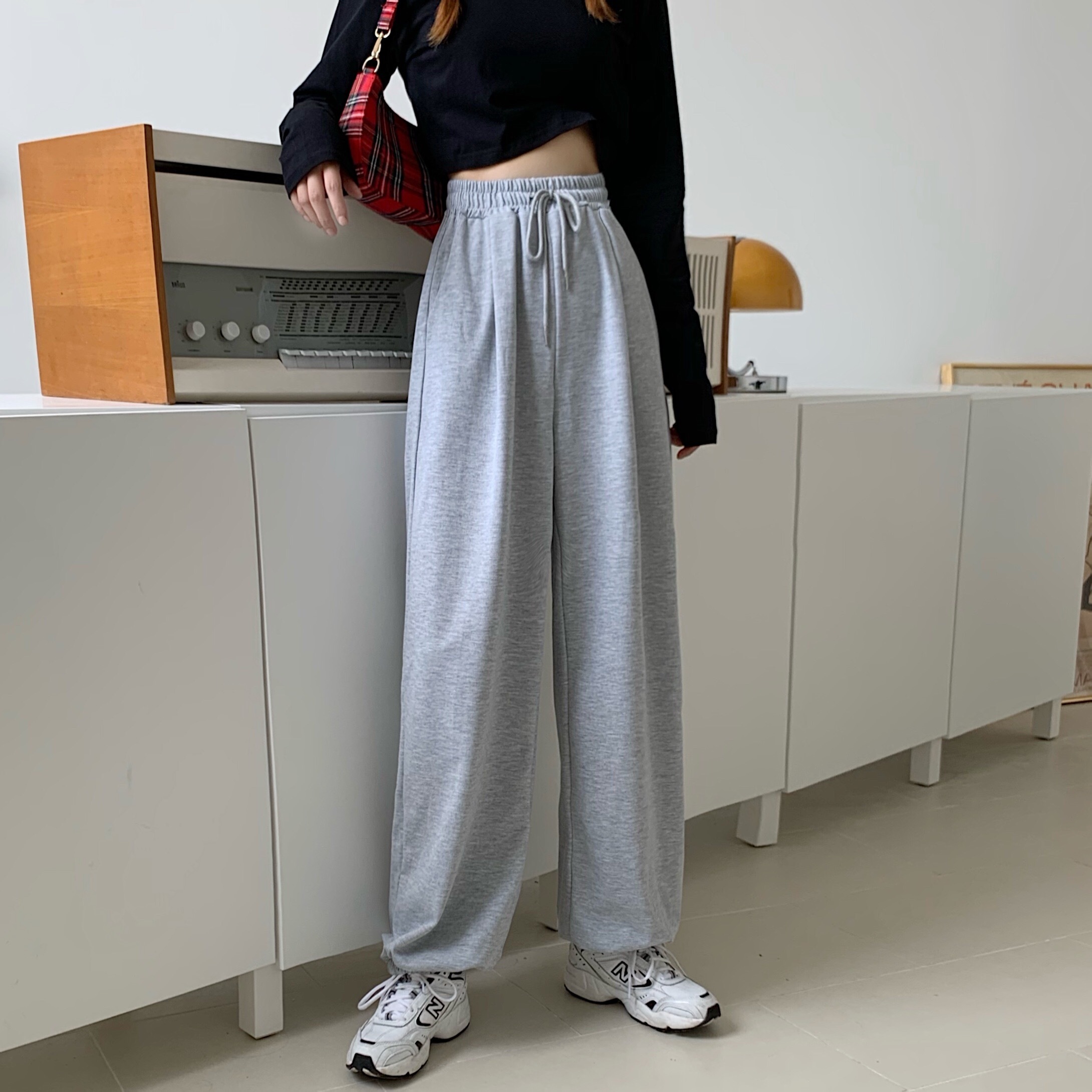 パンツ 全2色 リラックス ワイドパンツ カジュアル 部屋着 韓国 ck1546(7)