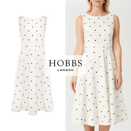 Hobbs London EVELYNコットンブレンドスポットドレス