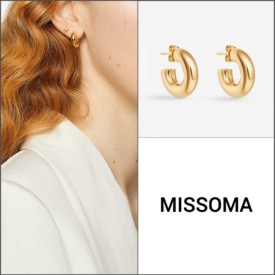【MISSOMA】ゴールドプレーテッド ミニチャビーフープピアス