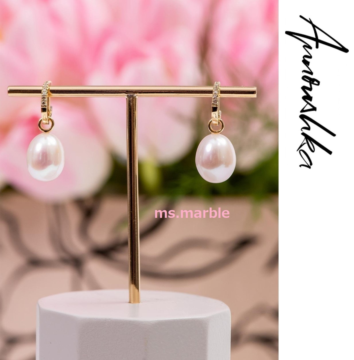 国内発| キャサリン妃♪ Annoushka 18K Diamond & Pearl ピアス