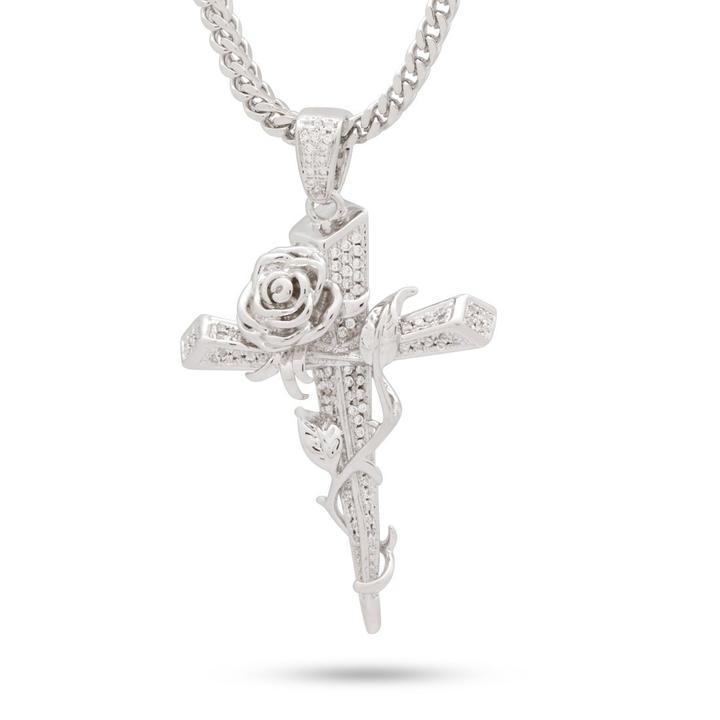 送料税込【King Ice】The Crown of Thorns Cross ネックレス KING ICE キングアイス ROSE THORNED CROSS NECKLACE ネックレス